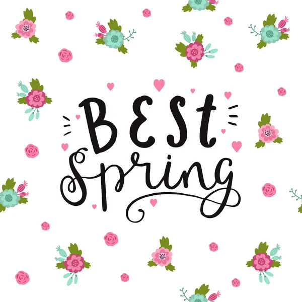 Mejor tarjeta de primavera — Vector de stock