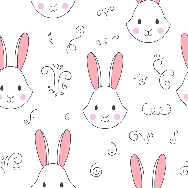 与兔子的矢量模式 — 图库矢量图片