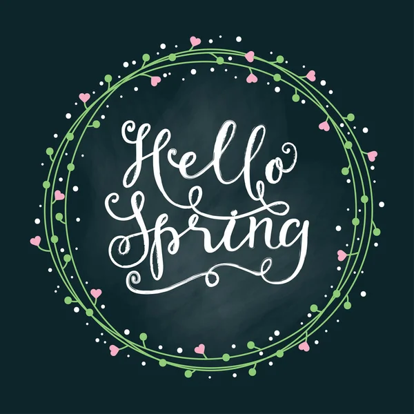 Hola tarjeta vectorial primavera — Vector de stock