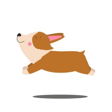 Sevimli köpek Galler Corgi İllüstrasyon