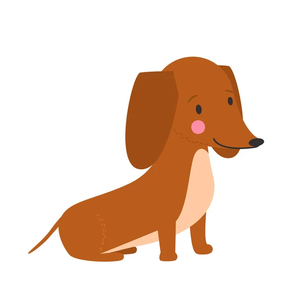 Illustratie van schattige hond Teckel — Stockvector