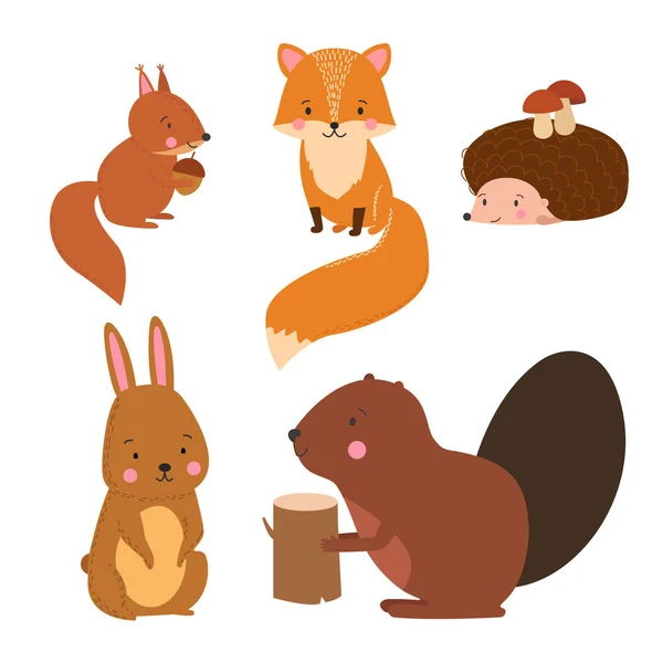 Conjunto de animales de ilustración — Vector de stock