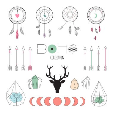 Set boho etnik unsurlar