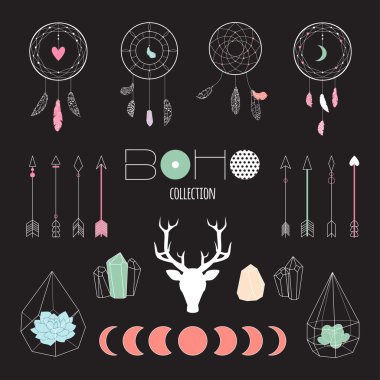 Set boho etnik unsurlar
