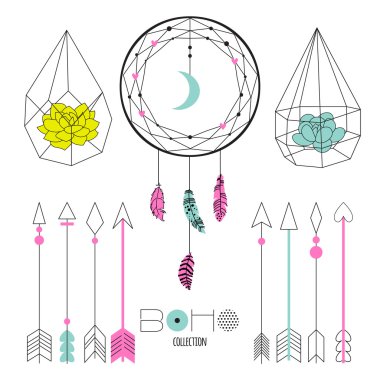 Set boho etnik unsurlar