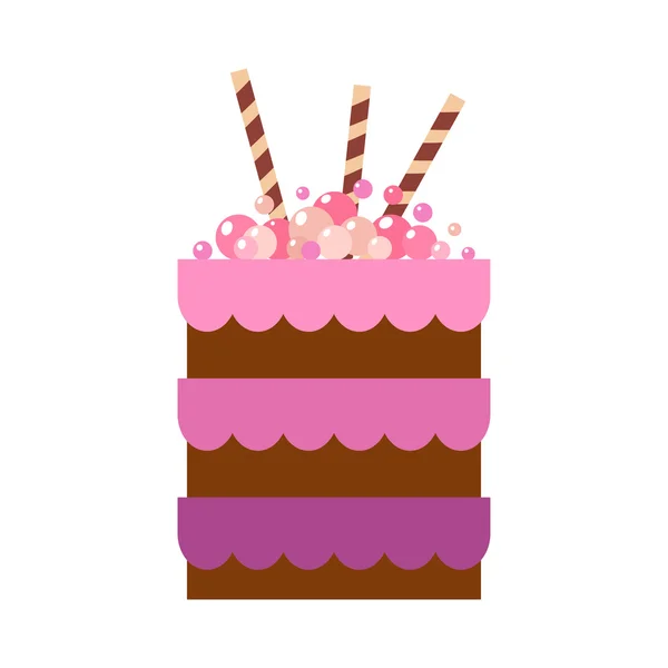 Illustrazione dell'icona piatta vettoriale della torta — Vettoriale Stock