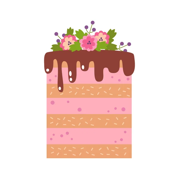 Vector flat icon illustration of cake — Stock Vector