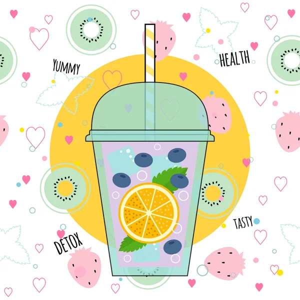 Detox smoothies illustration — Stock Vector