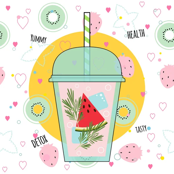 Detox smoothies illustration — Stock Vector