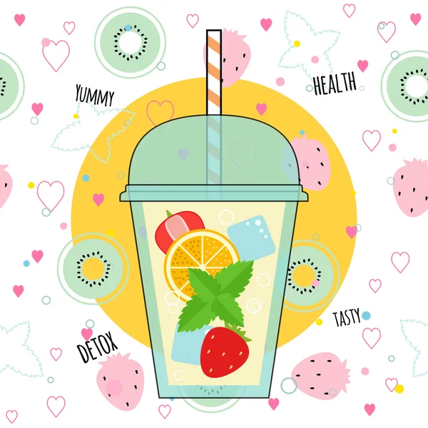 Detox smoothies illustration — Stock Vector