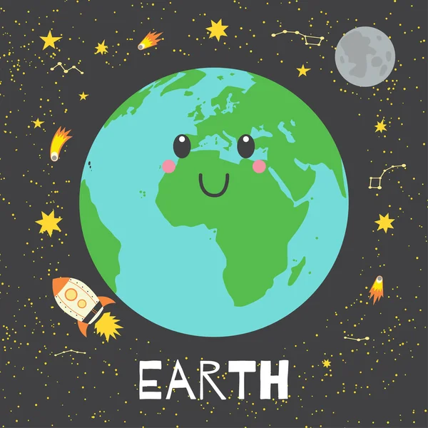 Ilustración vectorial planeta Tierra — Vector de stock