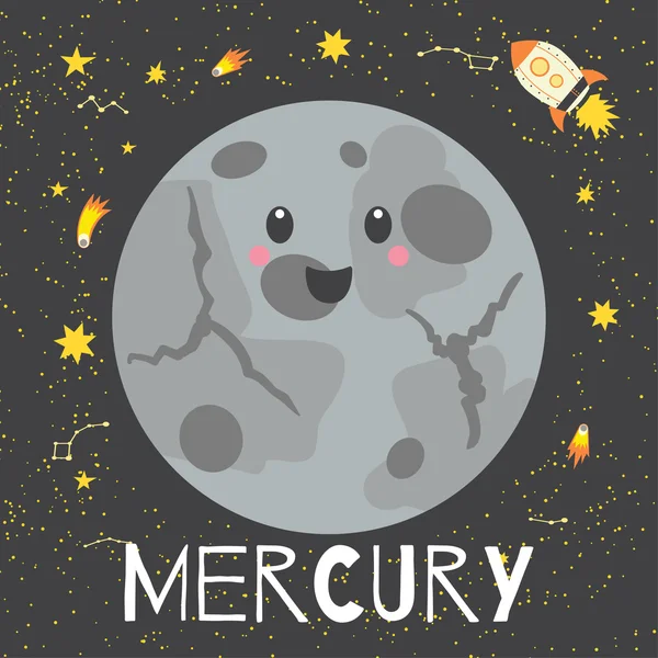 Ilustración vectorial planeta Mercurio — Vector de stock