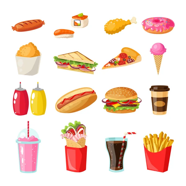 Fast food karikatür illüstrasyon