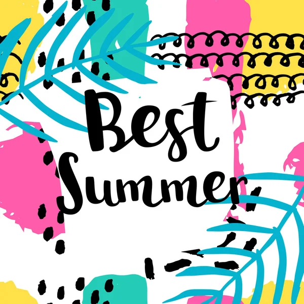 Mejor tarjeta de verano — Vector de stock