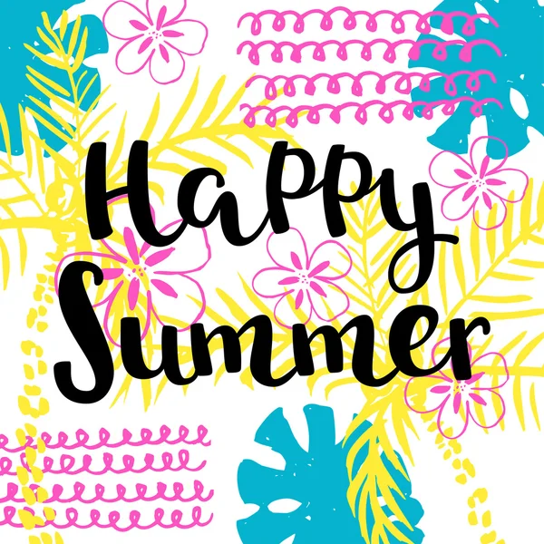 Tarjeta de verano feliz — Vector de stock