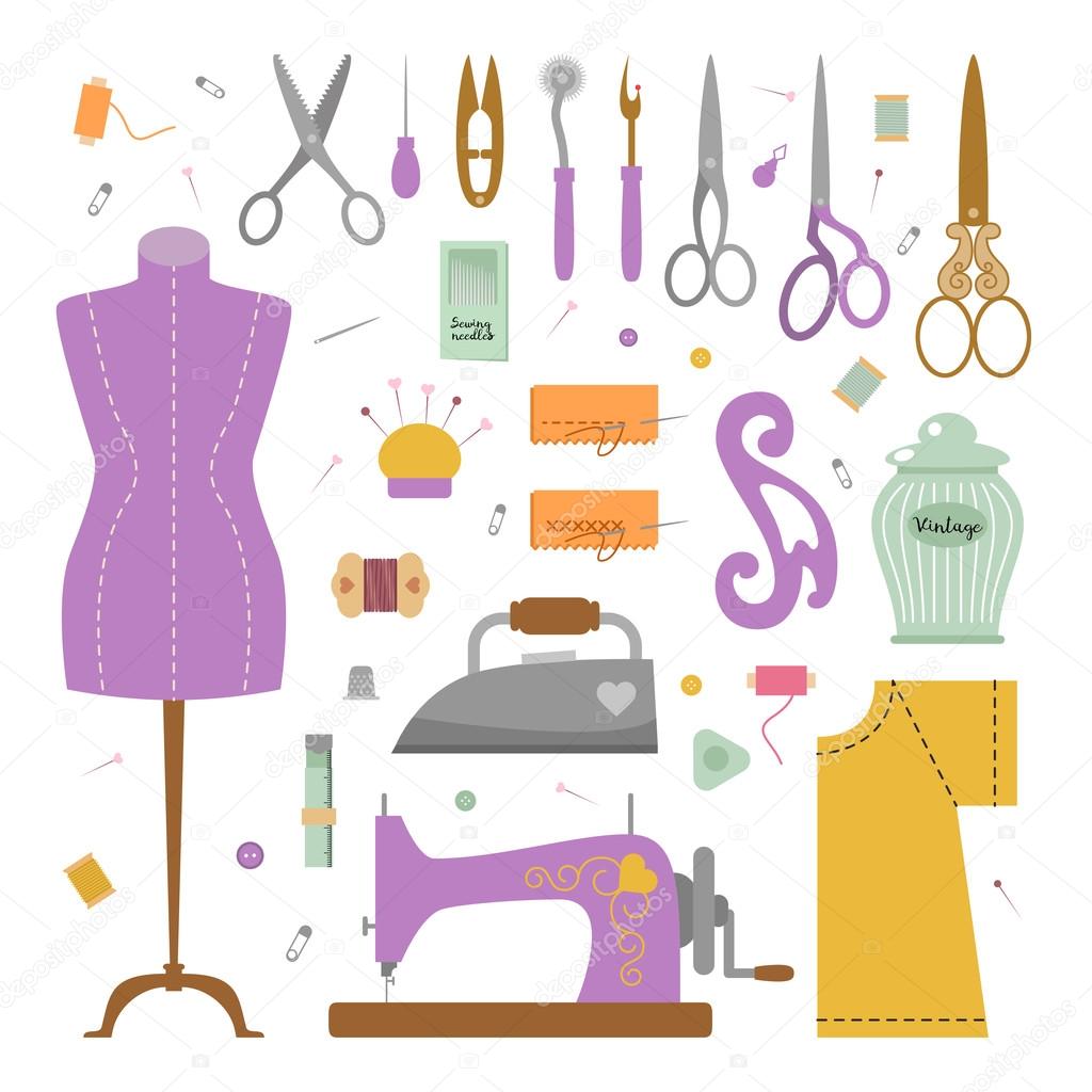 Sewing machine needle thread cutting and Vector Image