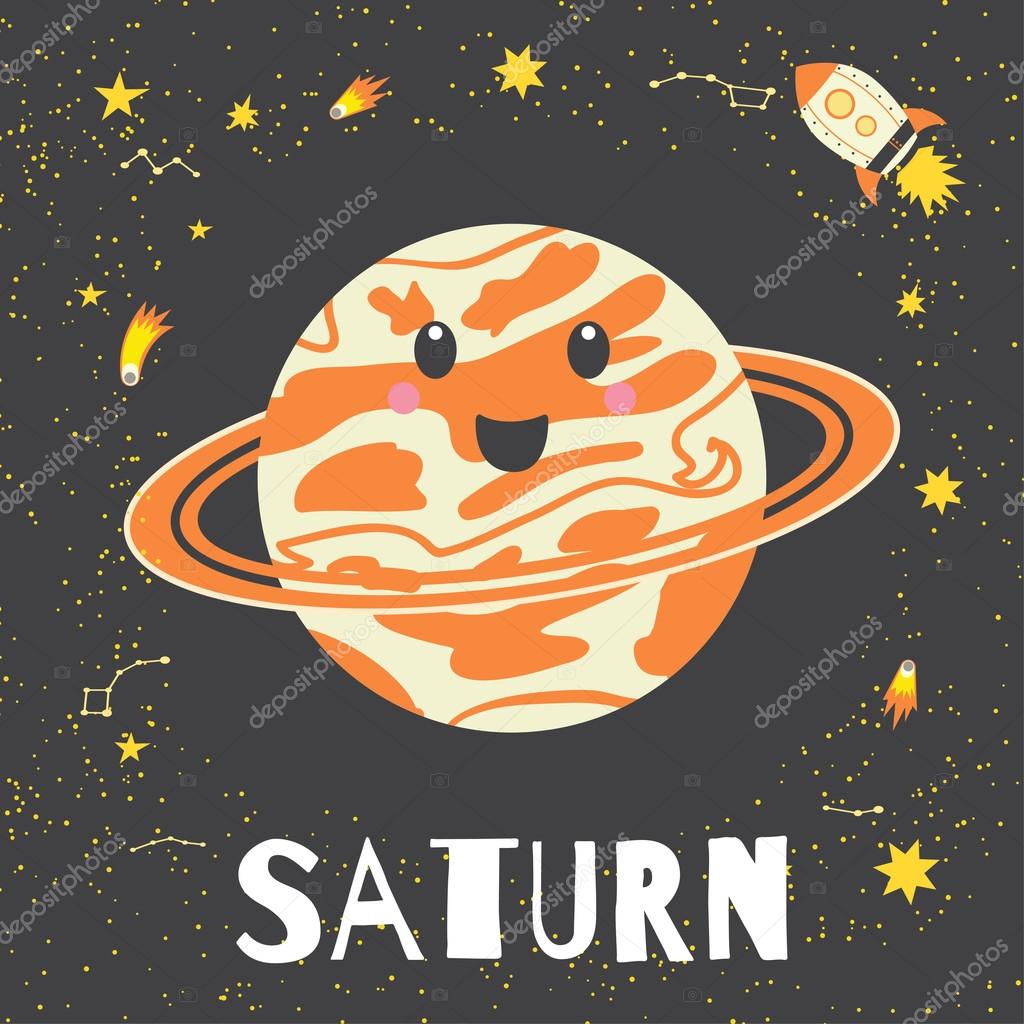 Vector illustration planet Saturn Stock Illustration by ©Maryart #115803858