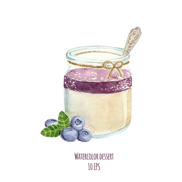 Aquarel Dessert — Stockvector