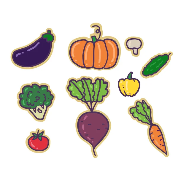 Icons vegetables — Stock Vector