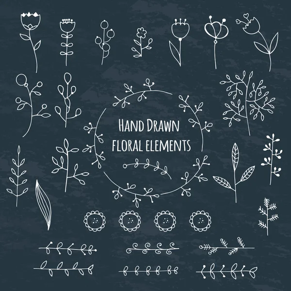 Hand drawn floral elements2 — Stock Vector