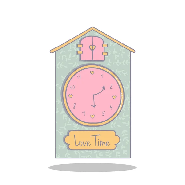 Horloge amour — Image vectorielle