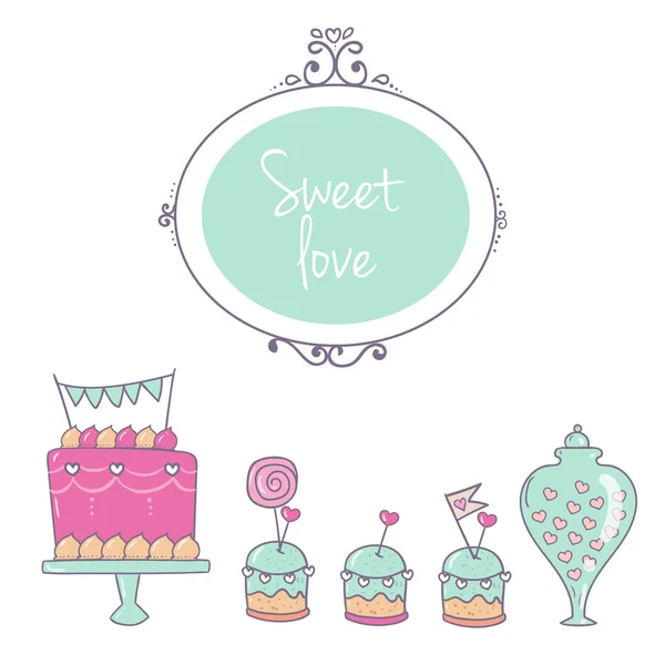 Decor and cake color — Stock Vector