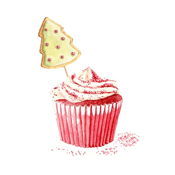 Leuke kerst cupcake — Stockfoto