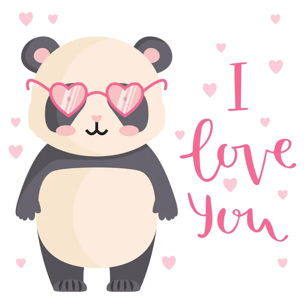 Cute pandas illustration for design greeting card for valentine's day