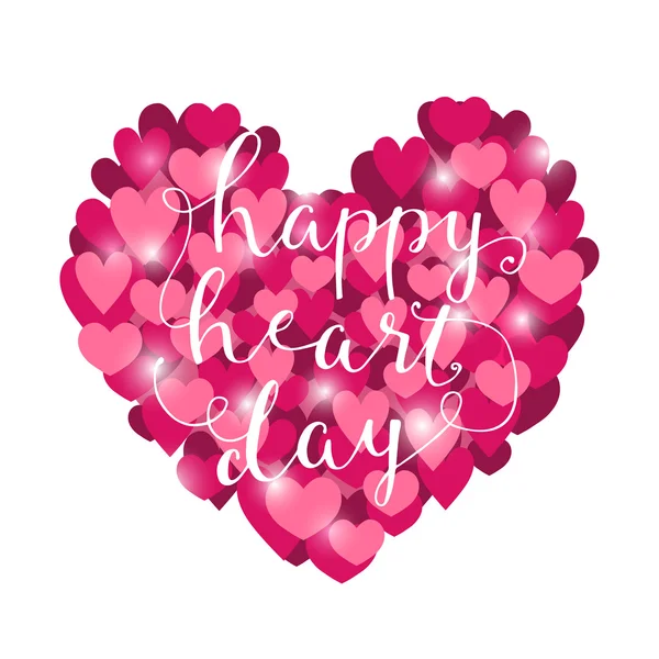 Vektor Illustration Happy Heart Day — Stockvektor
