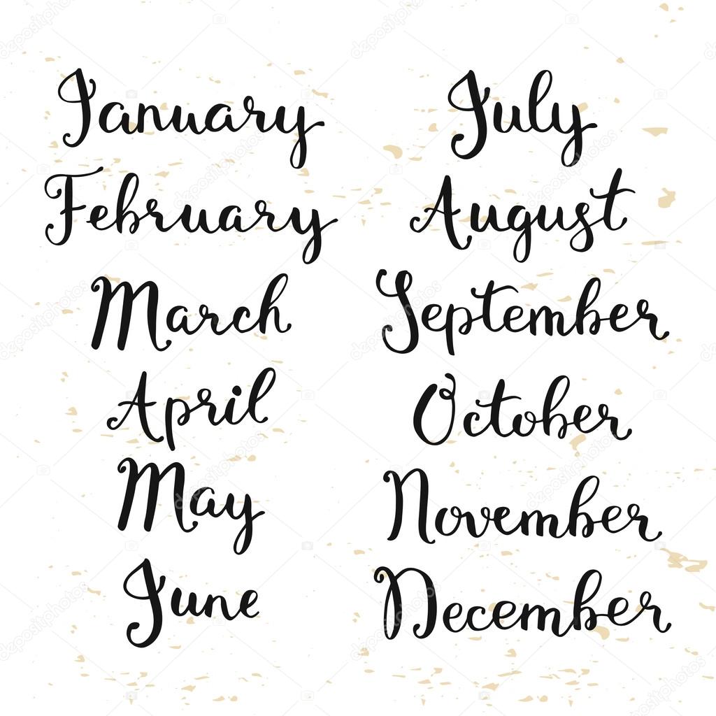  Lettering for your calendar design.