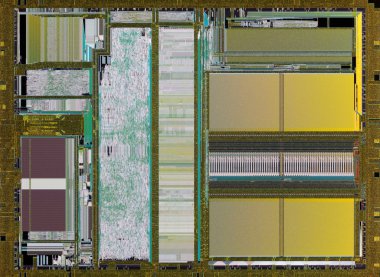 Aşırı yakın çekim silikon mikroişlemci yongası