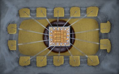 Aşırı yakın çekim silikon mikro çip