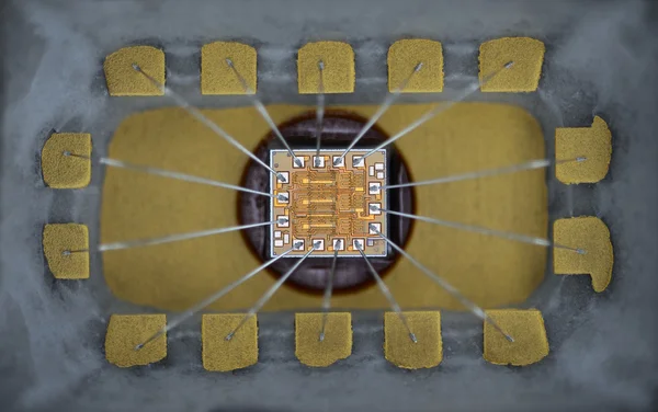 Aşırı yakın çekim silikon mikro çip