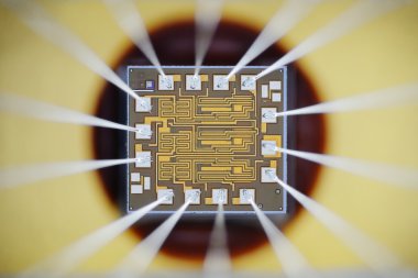 Aşırı yakın çekim silikon mikro çip