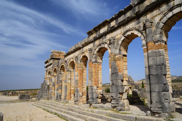 Marocko. Ruinerna av den antika romerska staden Volubilis — Stockfoto