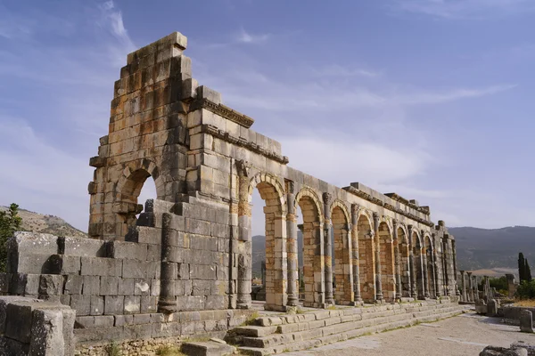 Maroko. Ruiny starożytnego rzymskiego miasta Volubilis — Zdjęcie stockowe