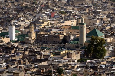 Fas. Medina Fes havadan görünümü