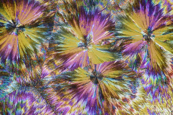 Micro cristaux en lumière polarisée — Photo