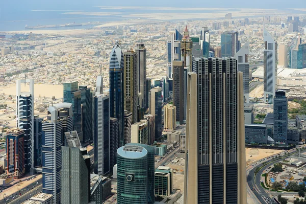 Vista aérea do centro de comércio mundial em Dubai — Fotografia de Stock