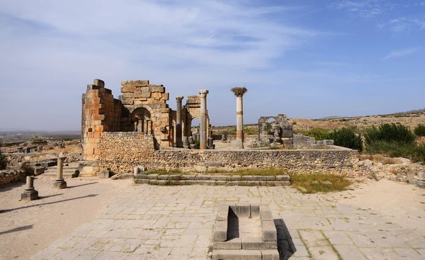 Marocko. Ruinerna av den antika romerska staden Volubilis — Stockfoto