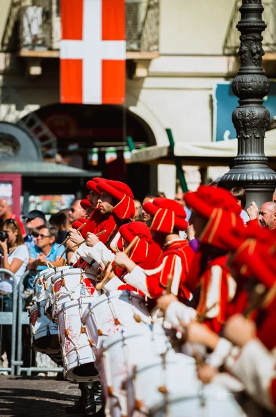 Medieval  Drummer in parade — Stock Photo, Image