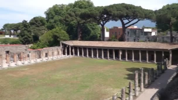 Caserma dei gladiatori a Pompei, — Video Stock