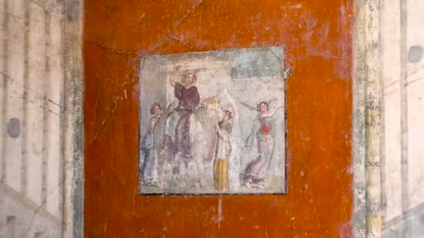 Ancient paintings at Pompeii — Stock Video