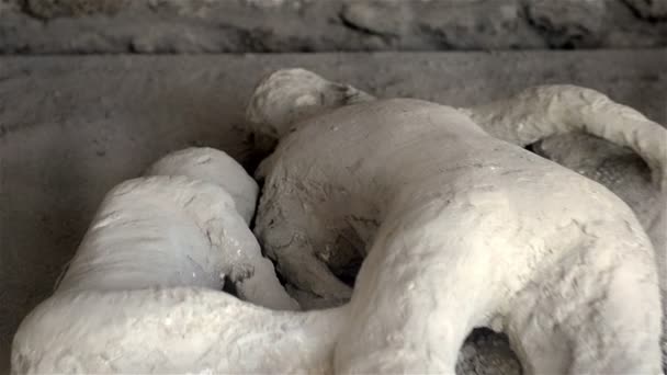 Victim of the eruption in Pompeii — Stock Video