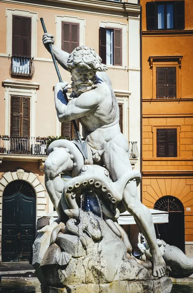 Neptuno, Plaza Navona en Roma — Foto de Stock