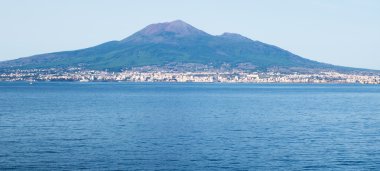 View of Naples from Sea With Vesuvious clipart