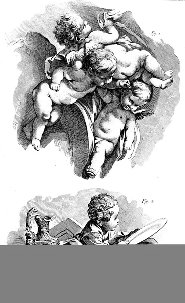 Flying putti, Cherub — Stock Photo, Image