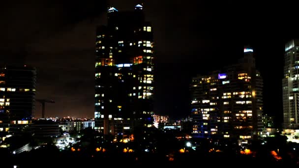 Skyline di Miami di notte — Video Stock