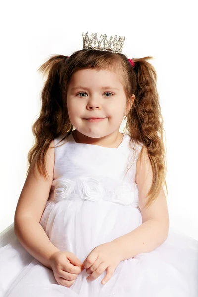 Beautiful little girl with princess crown — Stock Photo, Image