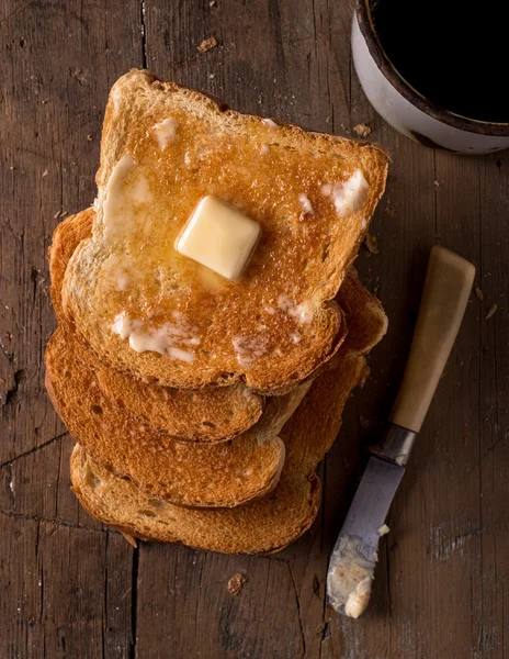 バターを塗ったトースト — ストック写真